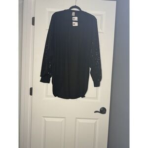 7th Ray Sequin Embellished Open Front  Cardigan Sweater Black Xl Nwt